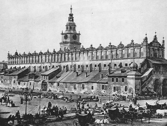 Krakowskie Sukiennice w 1870 roku (Ignacy Krieger/domena publiczna).