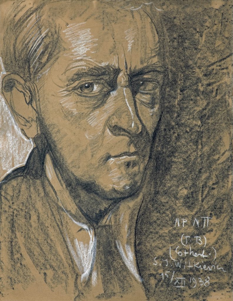 Autoportret Witkacego namalowany w grudniu 1938 roku (domena publiczna).