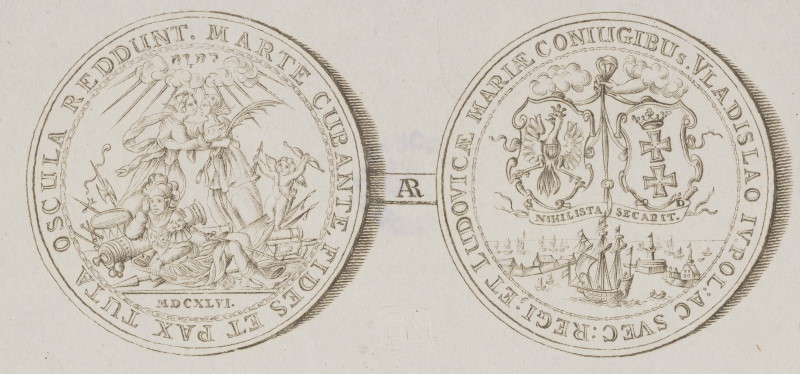 Medal wybity w 1646 roku dla uczczenia ślubu Ludwiki Marii i Władysława IV.