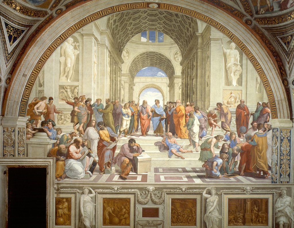 Szkła ateńska fresk Rafaela (domena publiczna).