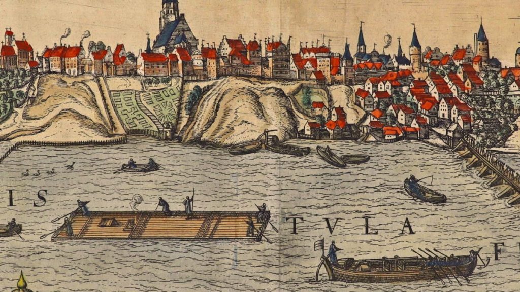 Warszawa. Fragment panoramy z przełomu XVI i XVII wieku