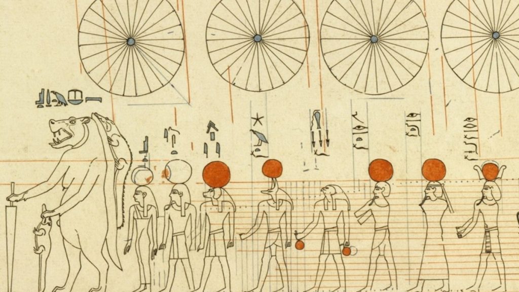Fragment egipskiego diagramu gwiazd i konstelacji