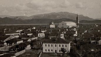 Katedra w Szkodrze na fotografii z pierwszej połowy XX wieku.