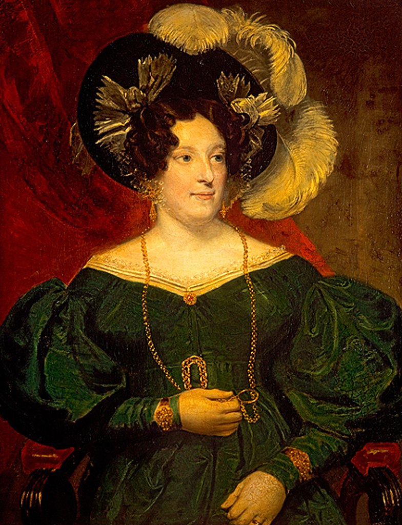 Królowa Karolina na portrecie namalowanym w 1820 roku (Samuel Lane/domena publiczna).