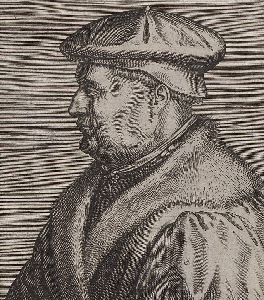Miedzioryt z wyobrażeniem Jana Dantyszka. Od 1537 roku był on biskupem warmińskim (domena publiczna).