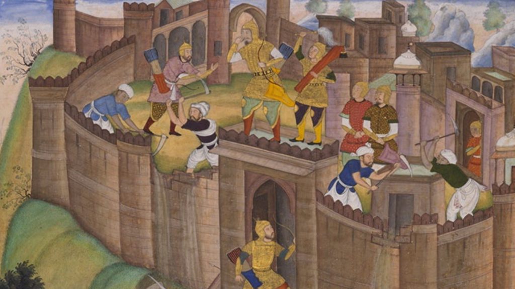 Nizarycka twierdza Alamut na perskiej miniaturze z XVI wieku.