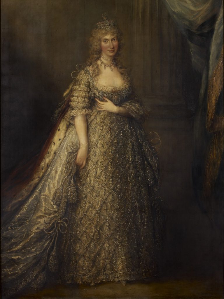 Portret księżnej Walii Karoliny Brunszwickiej namalowany w 1795 roku (Gainsborough Dupont/domena publiczna).