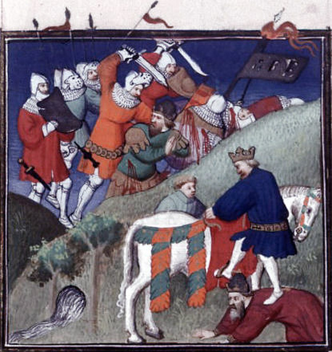 Późnośredniowieczne wyobrażenie bitwy pod Manzikert (domena publiczna).