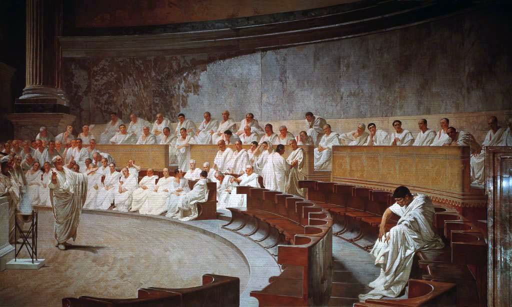 Rzymski senat zdecydowanie nie pochwalał reform Gajusza Mariusza (Cesare Maccari/domena publiczna).