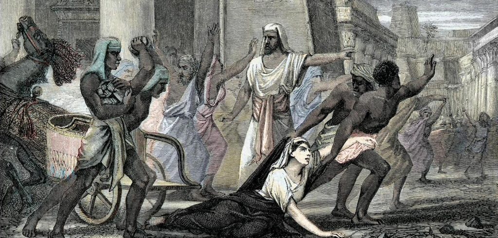 Śmierć Hypatii w wyobrażeniu nieznanego XIX-wiecznego artysty (domena publiczna).