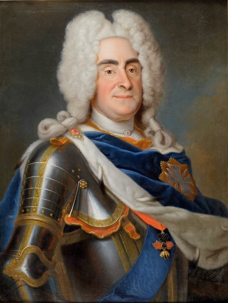 August II Mocny na portrecie pędzla Louisa de Silvestre (domena publiczna).