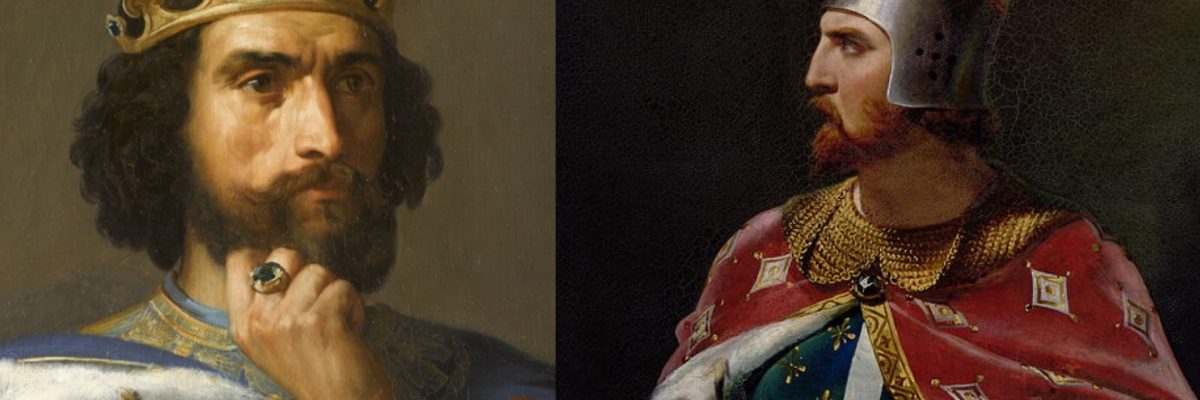 Konrad z Montferratu i Ryszard Lwie Serce. Obrazy XIX-wieczne.