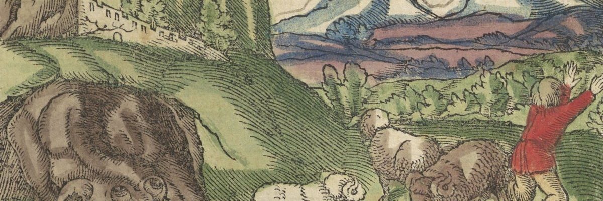 Krótkie łapy, potężne pazury i wyłupiaste oczyska. Najstarsze znane wyobrażenie smoka wawelskiego, zamieszczone w Kosmografii Sebastiana Münstera z 1550 roku.