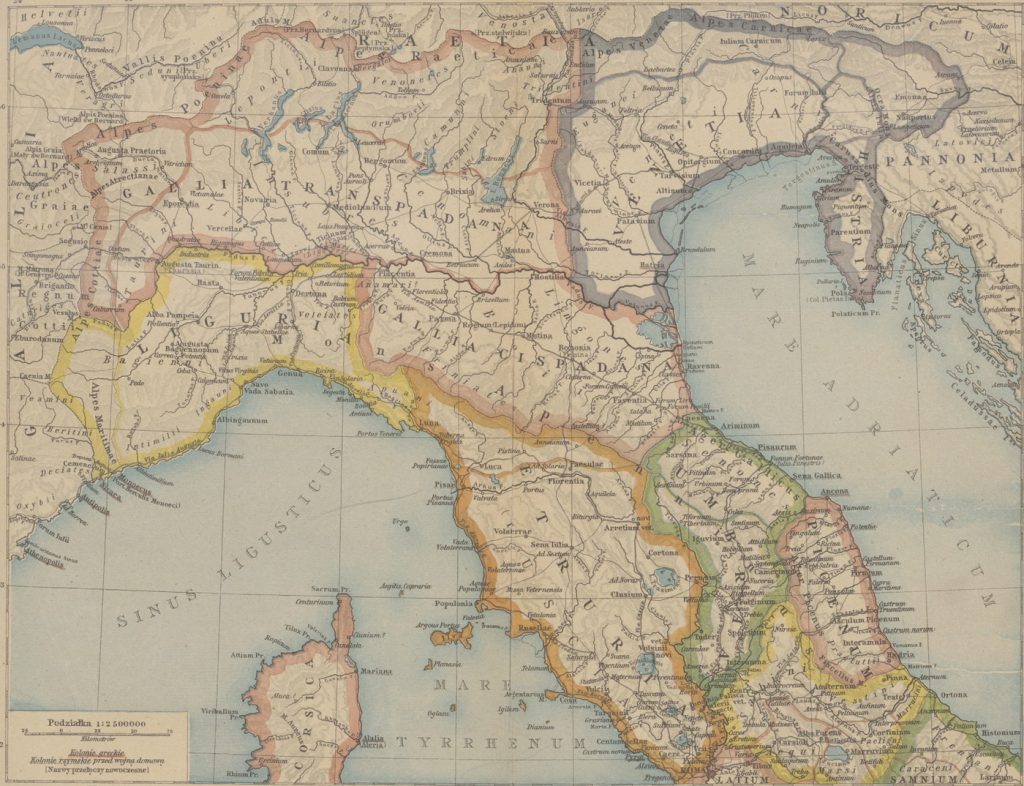 Północna Italia w czasach rzymskich ((Friedrich Wilhelm Putzger/domena publiczna).