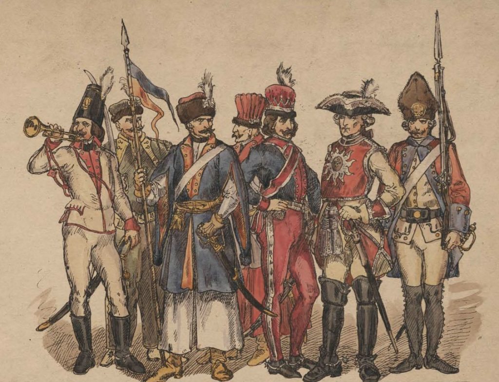 Polscy żołnierze z XVIII wieku według Jana Matejki (domena publiczna).