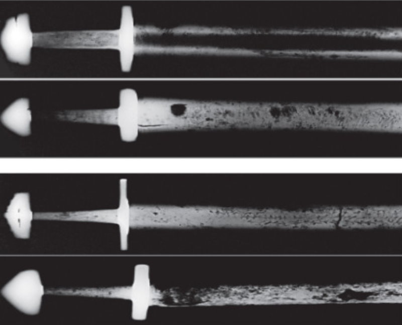 Przykłady mieczy wczesnośredniowiecznych odnajdywanych na zachodnim Pomorzu.