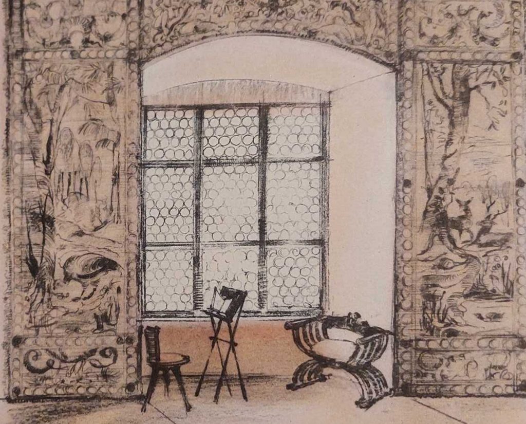 Wnęka okienna z arrasami na Wawelu. Wyobrażenie możliwej aranżacji tkanin w XVI wieku