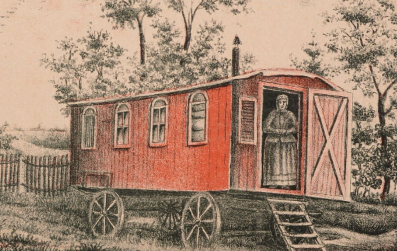 Wóz Drzymały. Rysunek z ok. 1910 roku.