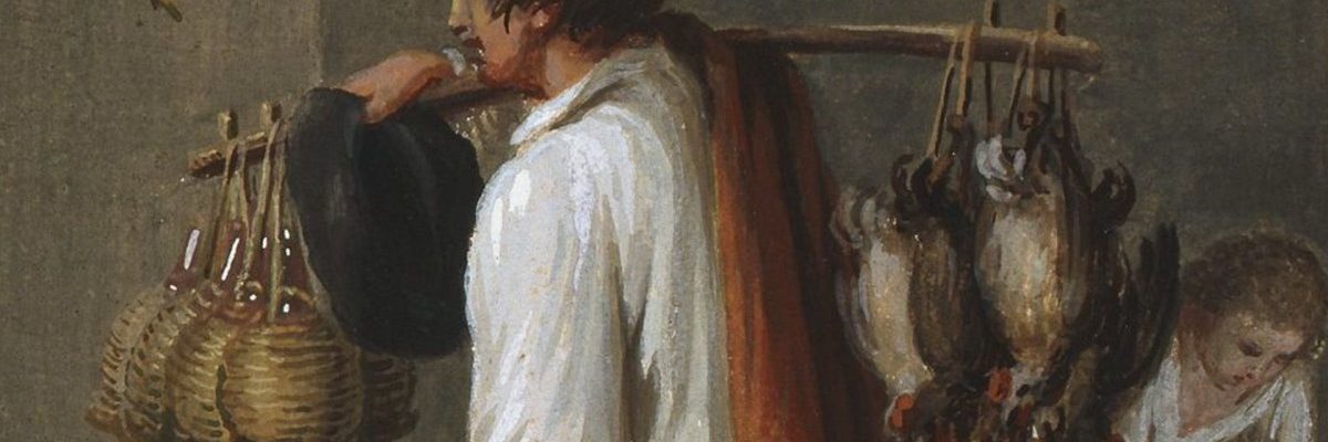 Chłop niosący daniny. XVIII-wieczny obraz Tadeusza Kuntze.
