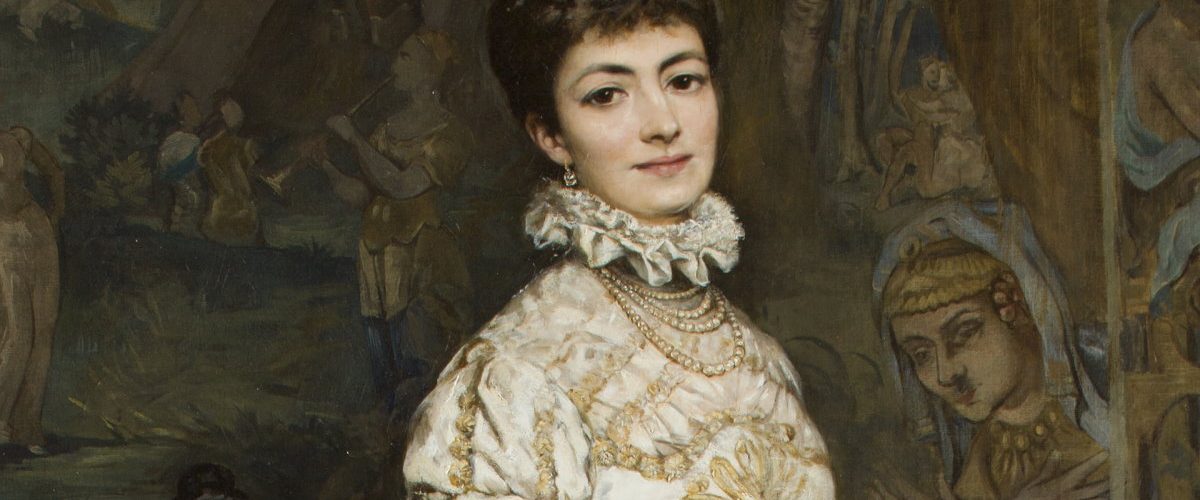 Portret Heleny Modrzejewskiej. Fragment obrazu Tadeusza Ajdukiewicza z ok. 1880 roku.