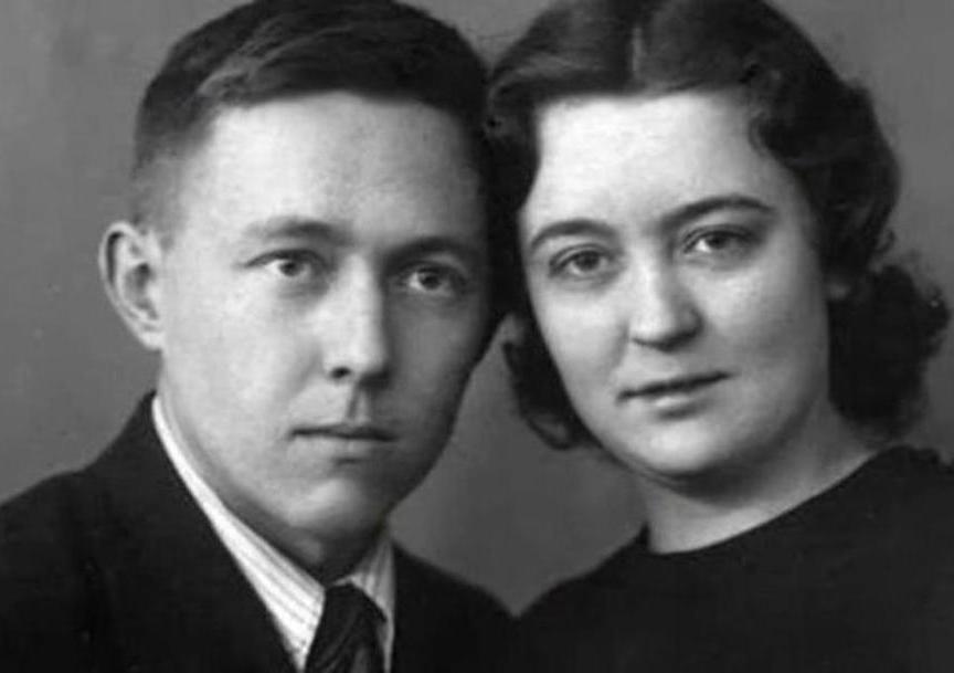 Zdjęcie ślubne Sołżenicyna i Natali Rieszetowskiej. Rok 1940.