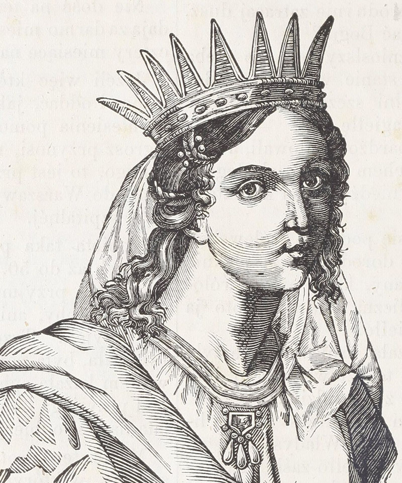 Królowa Jadwiga. Rysunek XIX-wieczny.
