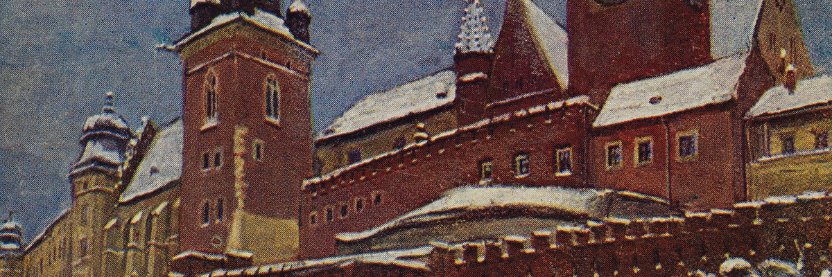 Wawel na pocztówce z początku XX wieku. Widok na katedrę od strony miasta.