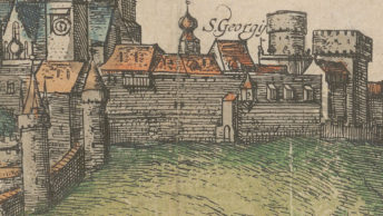 Wawel od strony miasta na grafice z 1618 roku
