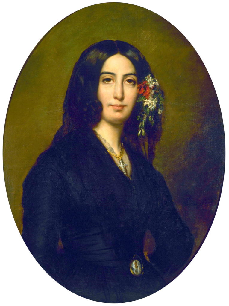 Portret George Sand namalowany w 1836 roku przez Auguste'a Charpentiera (domena publiczna).