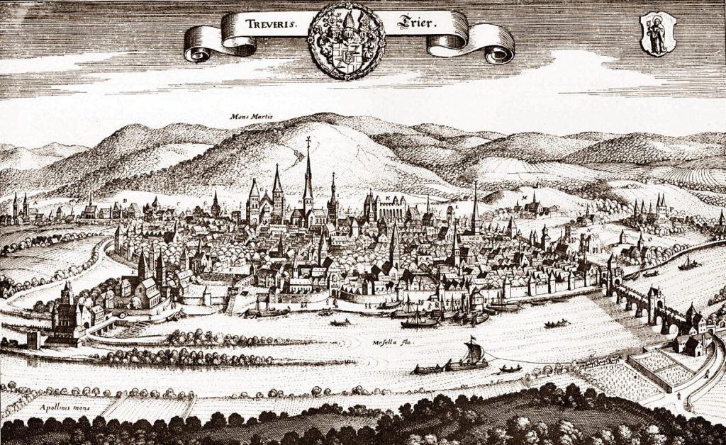Trewir w połowie XVI wieku (Martin Zeiller/domena publiczna).