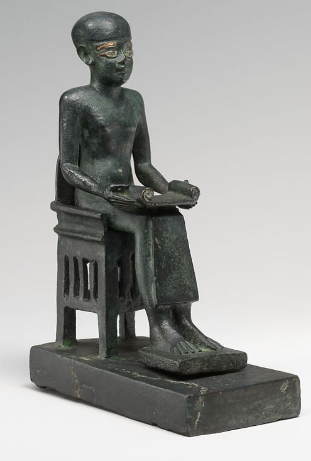 Figurka wyobrażająca Imhotepa z okresu hellenistycznego.