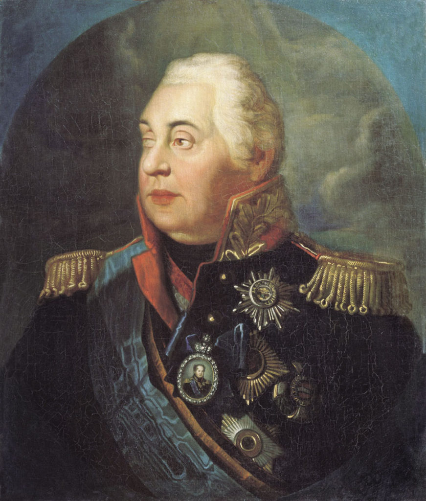 Michaił Kutuzow na portrecie pędzla R.M. Wołkowa (domena publiczna).
