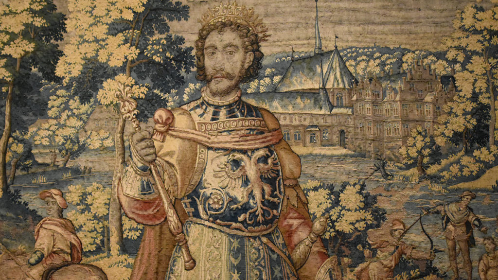 Król Danii Kanut VI na tkaninie z XVI stulecia