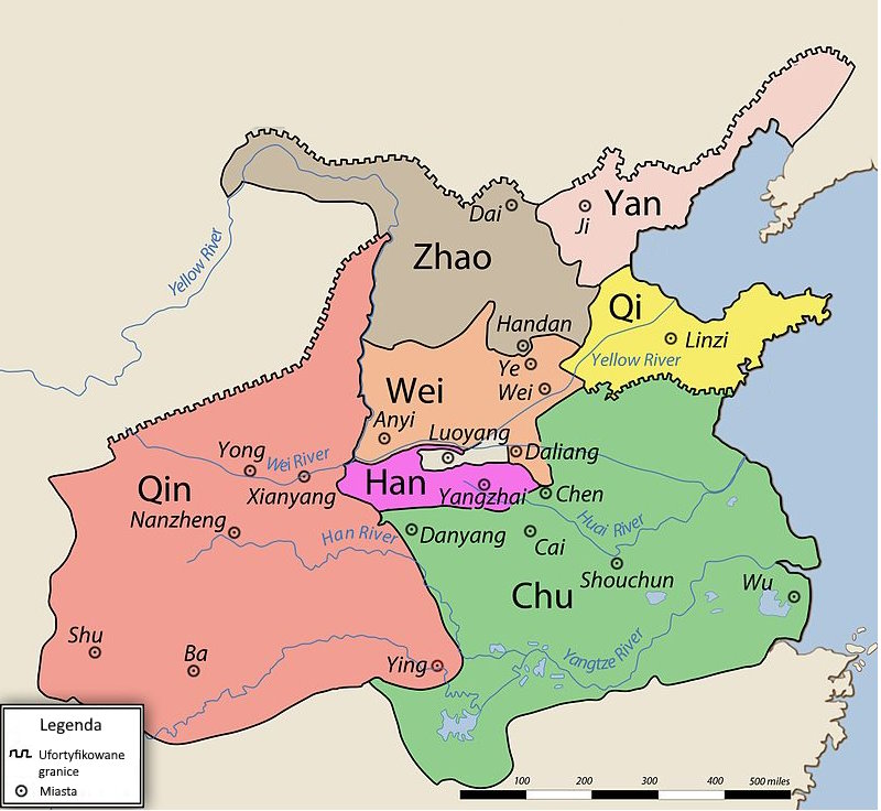 Polityczna mapa Chin około 260 roku p.n.e. (Philg88/CC BY-SA 3.0).
