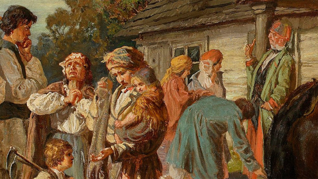 Sobota na folwarku. Fragment XIX-wiecznego obrazu Józefa Chełmońskiego.
