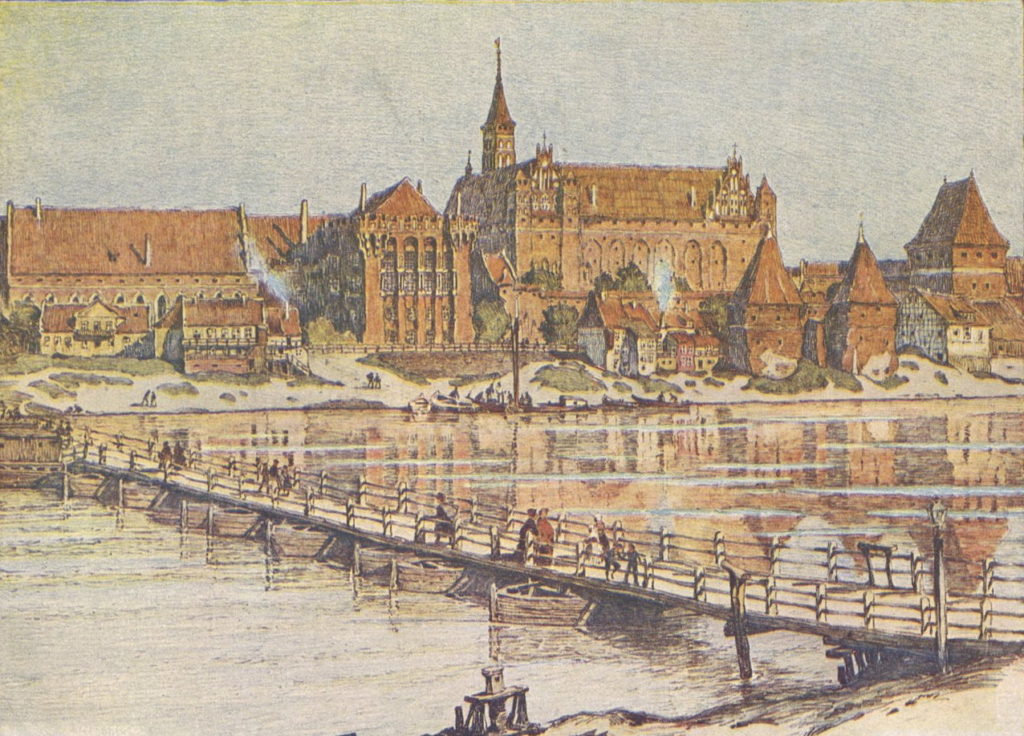 Średniowieczny Malbork w wyobrażeniu XIX-wiecznego artysty (domena publiczna),