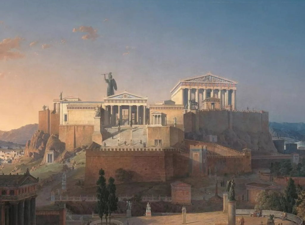 Ateński Akropol w wyobrażeniu Leona von Klenze (domena publiczna).