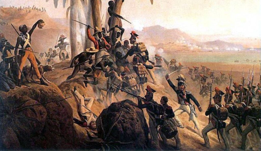Bitwa na San Domingo (obraz Januarego Suchodolskiego/domena publiczna).