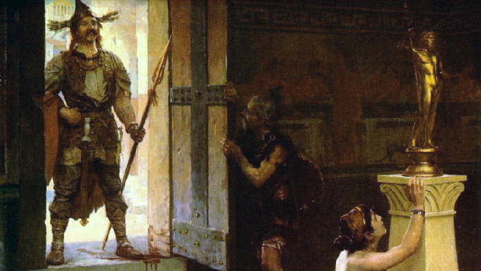 Brennus podczas łupienia Rzymu. Obraz XIX-wieczny.