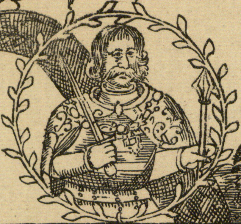 Podobizna Spytka z Melsztyna na XVI-wiecznej rycinie (domena publiczna).