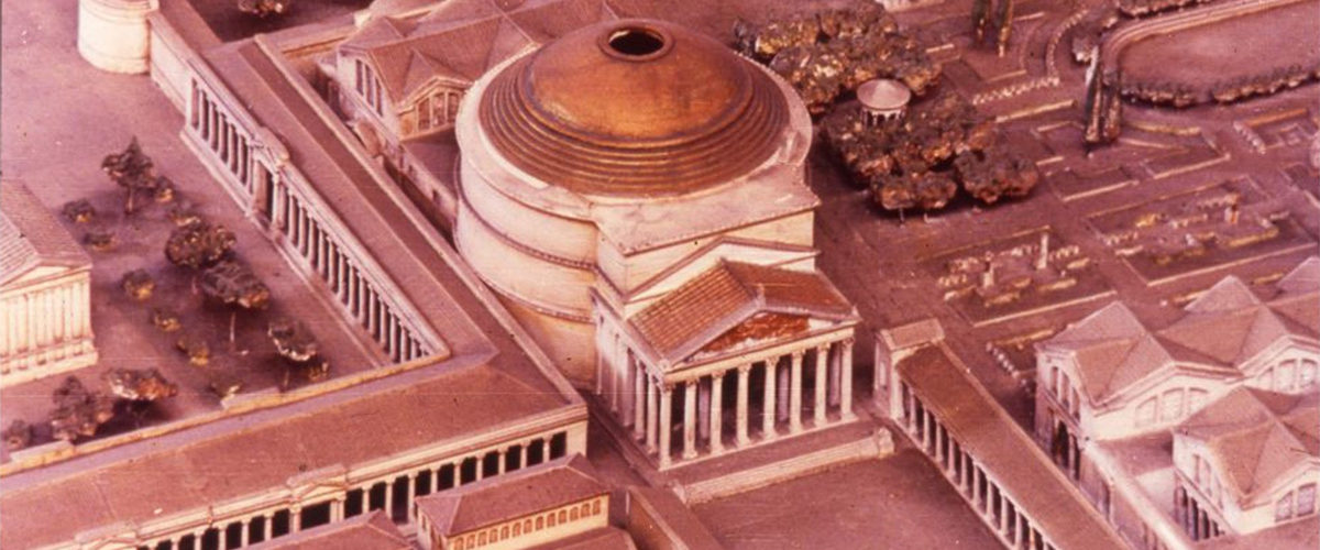 Współczesny model Panteonu w Rzymie, według stanu z I wieku p.n.e.