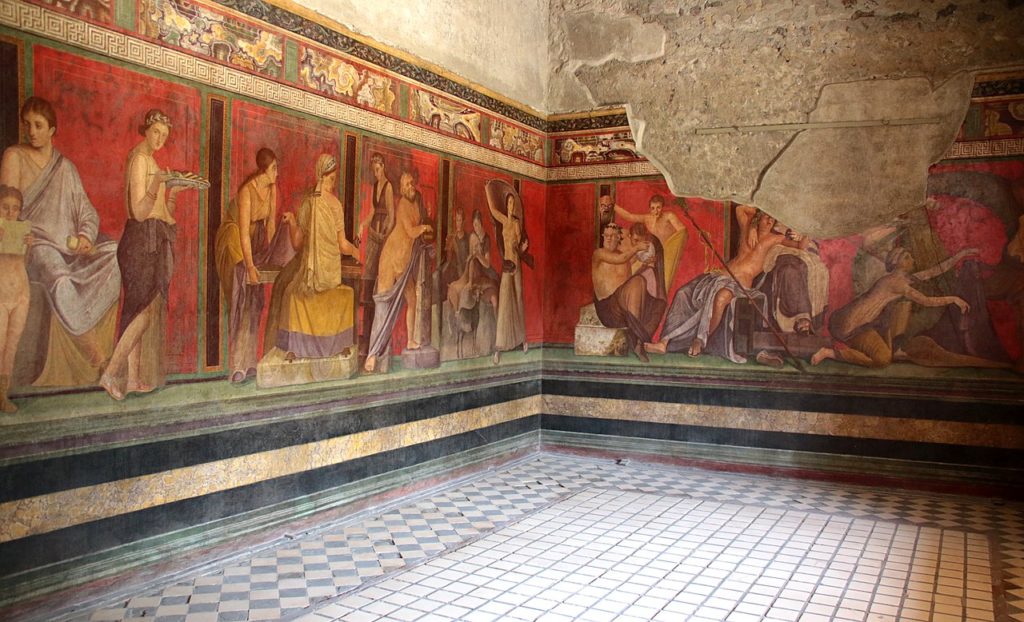 Freski na ścianach jednej z pompejskich willi (Raffaele pagani/CC BY-SA 4.0).