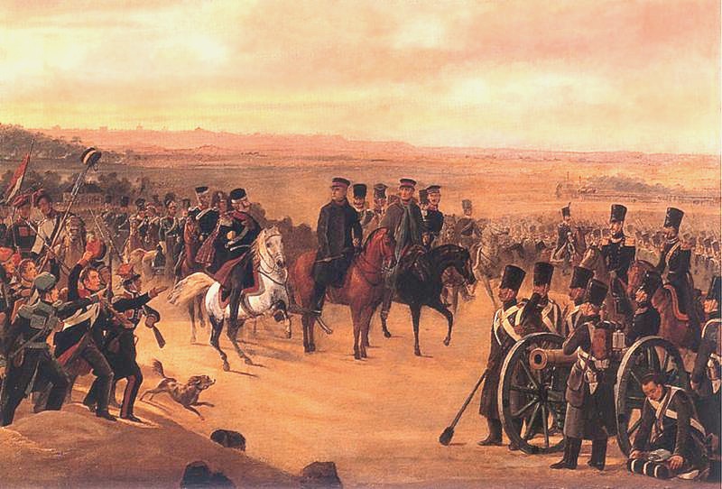 Generałowie Chłopicki i Skrzynecki na czele wojsk polskich, obraz Januarego Suchodolskiego (domena publiczna).