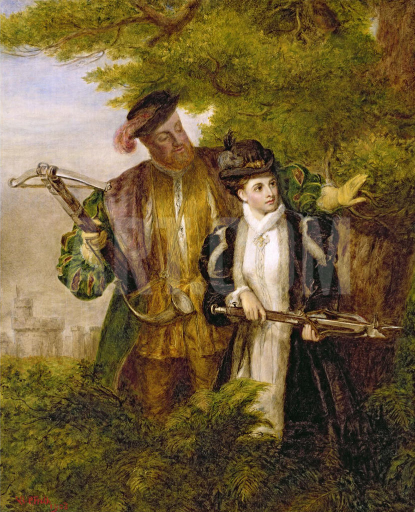 Henryk i Anna podczas polowania. Obraz Williama Powella Fritha (domena publiczna).