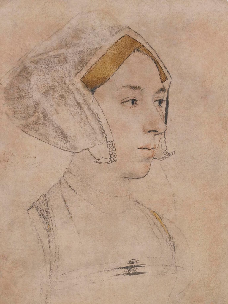 Szkic Hansa Holbeina przedstawiający Annę Boleyn (domena publiczna).