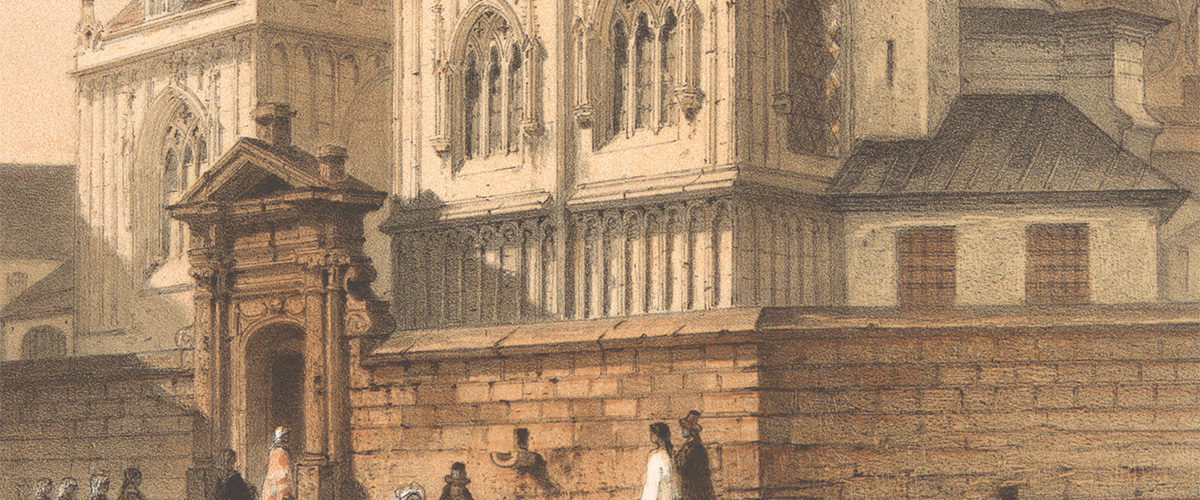 Katedra na Wawelu. Grafika z połowy XIX wieku.