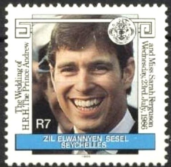Książę Andrzej na znaczku pocztowym z 1986 roku (domena publiczna).