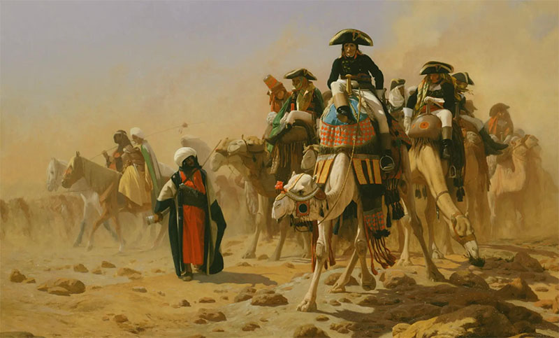 Napoleon w Egipcie. Obraz XIX-wieczny.