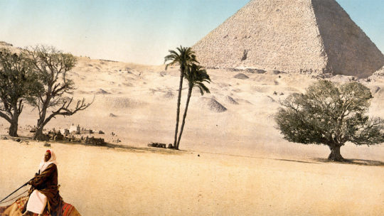 Wielka Piramida w Gizie. Fotografia XIX-wieczna.