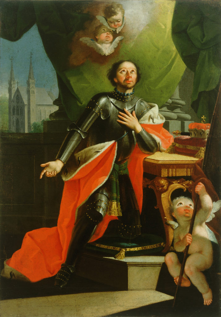 Wyobrażenie świętego Leopolda III z XVIII wieku (Anton Cebej/domena publiczna).